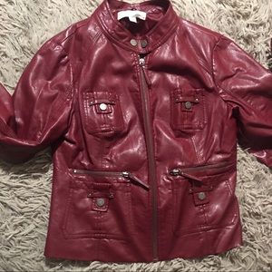 Red Faux Leather Jacket